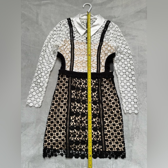 Cut Out Detail Lace Long Sleeve Dress, Size S - Picture 5 of 6